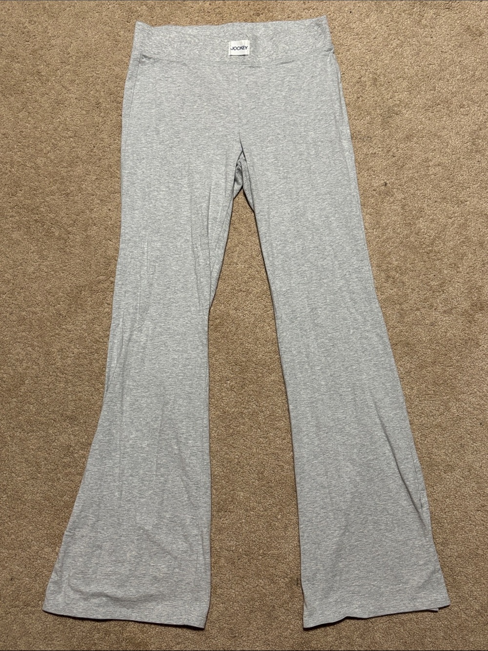 Jockey Light Gray Flare Leggings with Ankle Slit